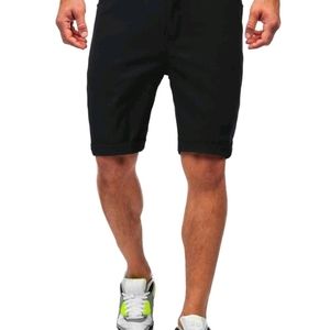 Mens Solid Zipper Fly Shorts